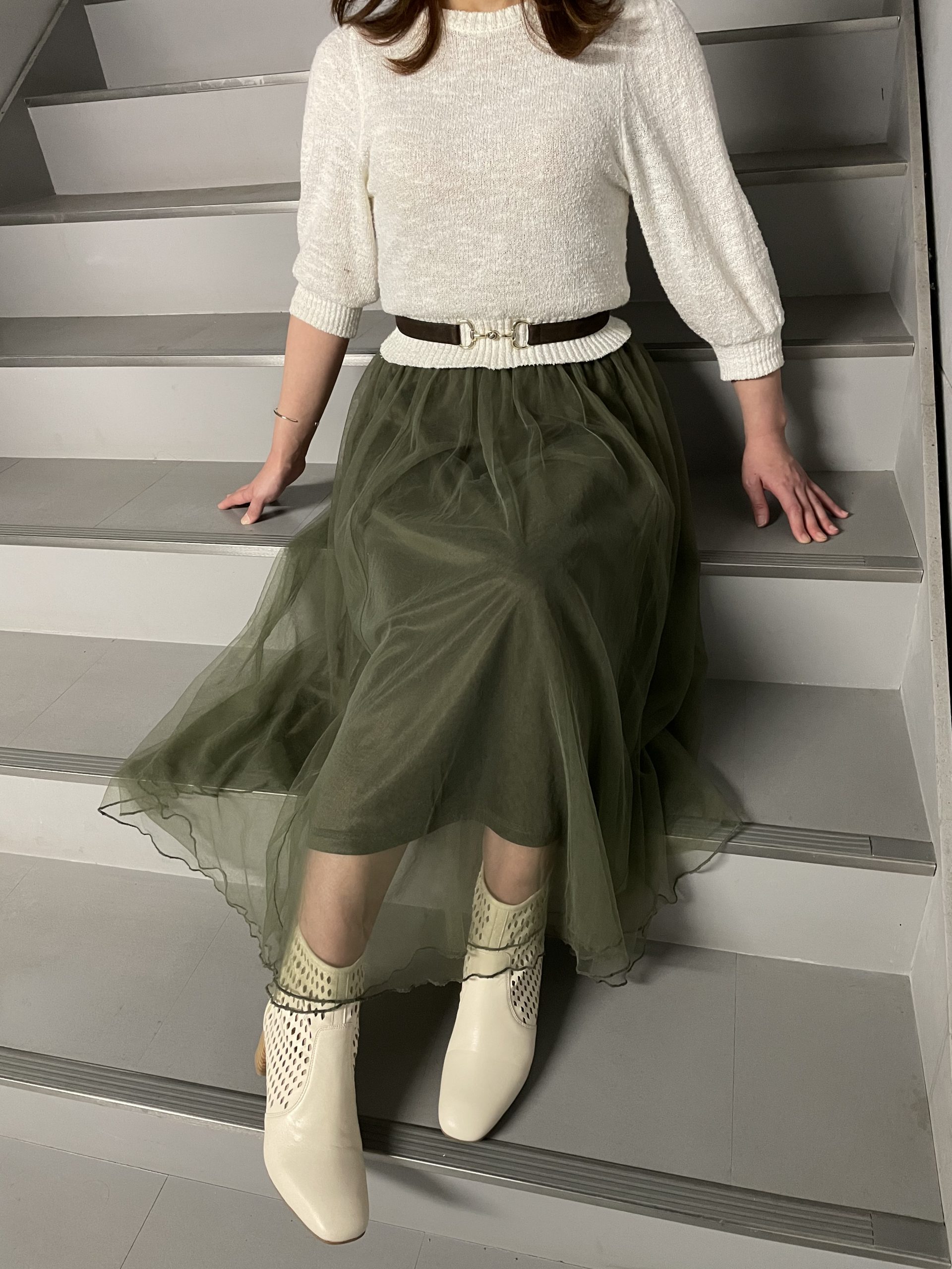 【今から履きたい春ブーツ】チュールスカートコーデ編