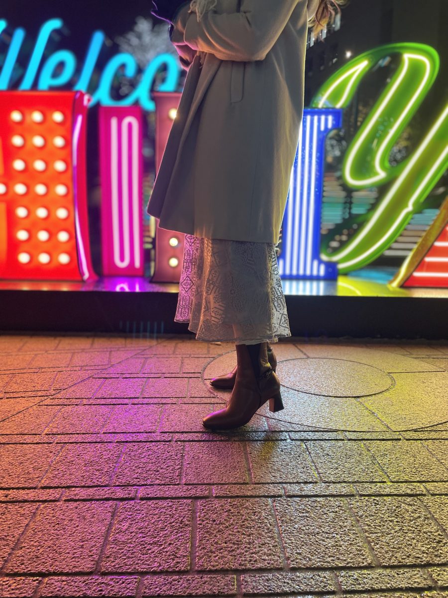 丸の内イルミネーションコーデ｜コート×ブーツ