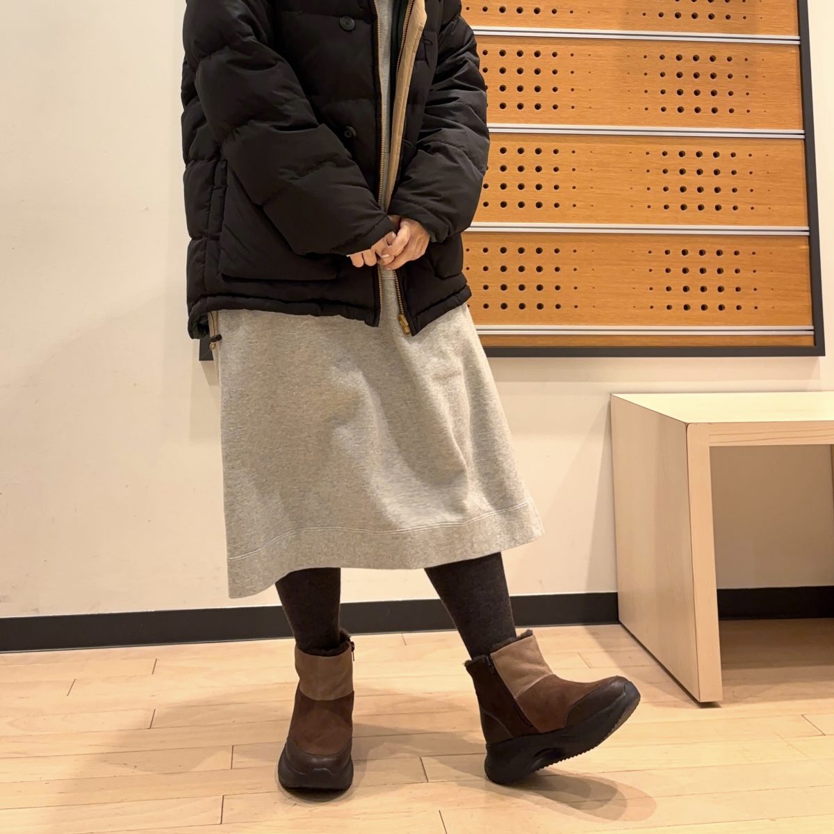 あったかブーツで楽ちん帰省コーデ