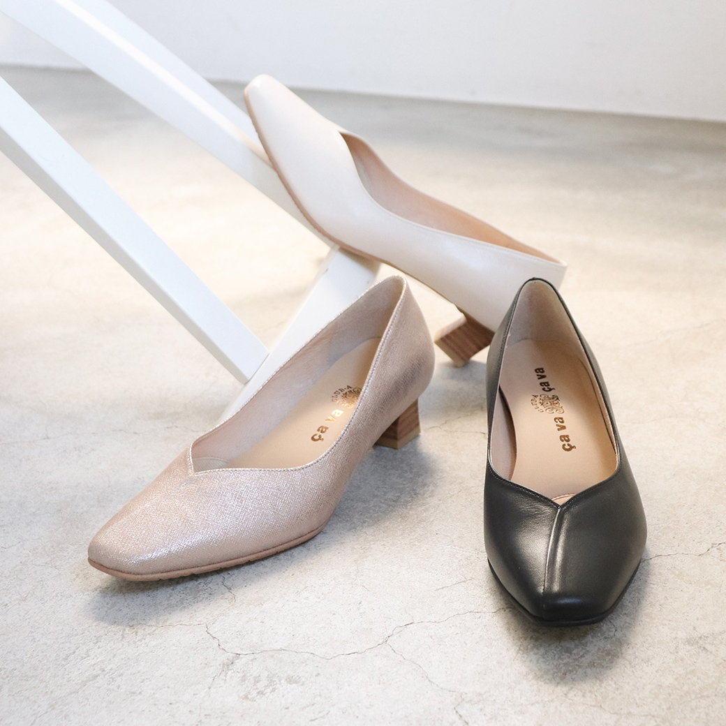撥水｜スクエアプレーンパンプス
